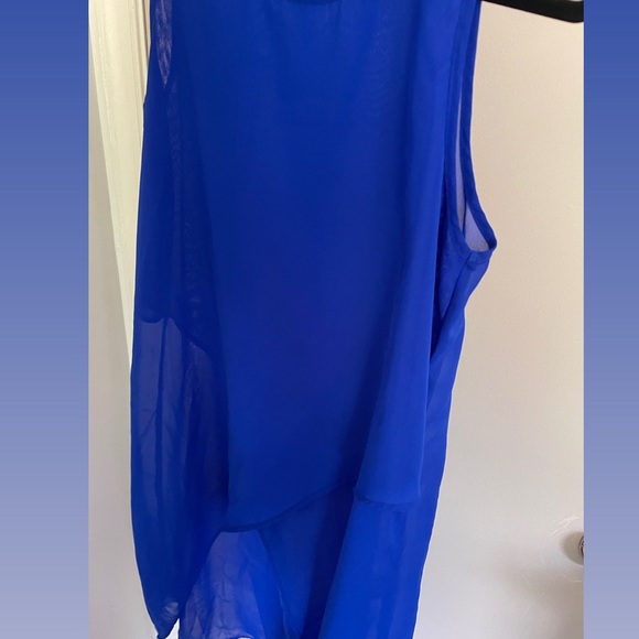 Blue High-Low Blouse - Picture 2 of 3